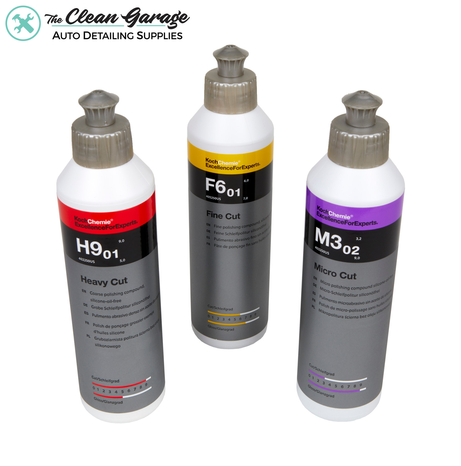 CHEMICAL GUYS LIGHT & HEAVY METAL POLISH SET -RESTORE & PROTECT-CHROME  ALUMINIUM