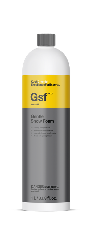  Koch-Chemie - Gentle Snow Foam - pH Neutral Pre-Cleaning; Works  With Foam Cannons & Sprayers; Manual Washing Shampoo; Safe on Existing Wax  & Sealed Surfaces; Unique Cherry Fragrance (1 Liter) 