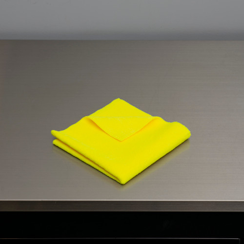 Yellow All Purpose & Polishing 380 GSM Microfiber Towel | Edgeless 16x16 | The Clean Garage