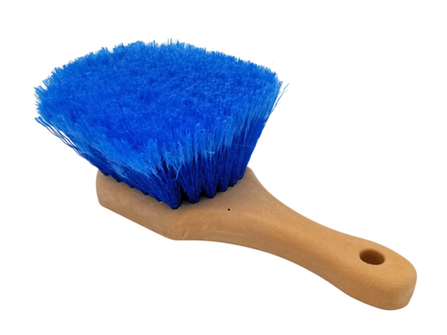 The Clean Garage 8" Tire Cleaning Brush Blue | Short Handle Stiff Scrubbing Brush