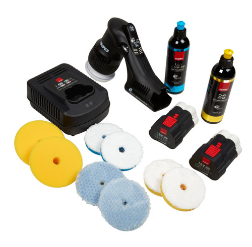 The Clean Garage | RUPES iBrid Mini HLR75 3" Cordless Polisher | Kit 2 | 8 Pads 2 Compounds