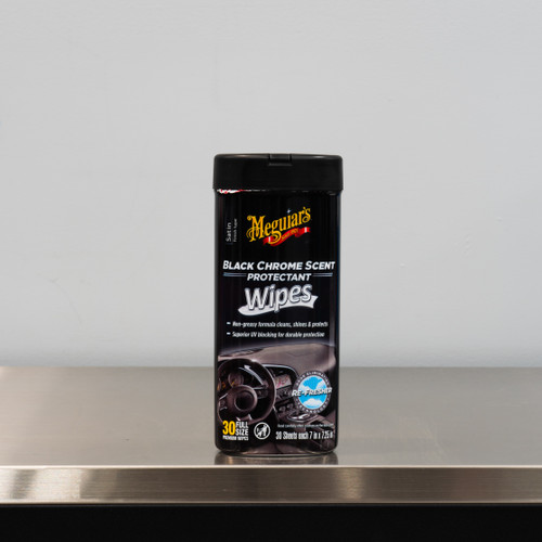 The Clean Garage | Meguiars Black Chrome Scent Interior Protectant Wipes | 25 Wipes