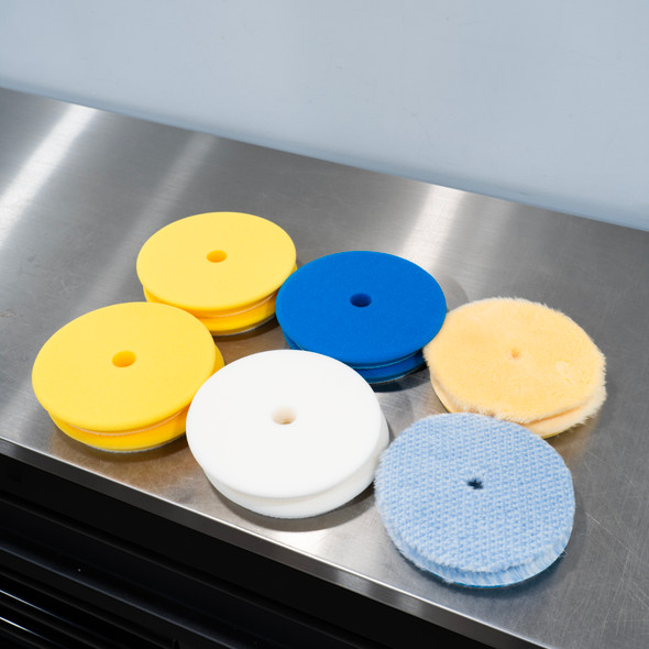 The Clean Garage | Rupes Polishing Pad Kit | 12 Pads for 6" Backing Plate | Foam Wool