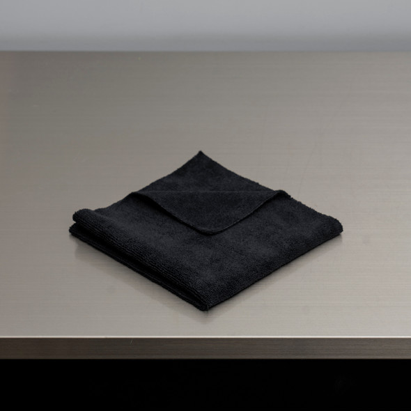 The Clean Garage Black All Purpose 380 GSM Microfiber Towel | Edgeless 