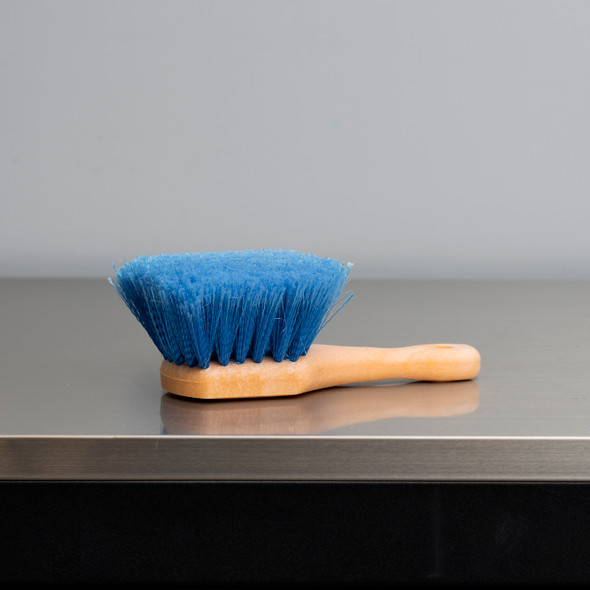8" Tire Cleaning Brush Blue | Short Handle Stiff Scrubbing Brush | The Clean Garage 