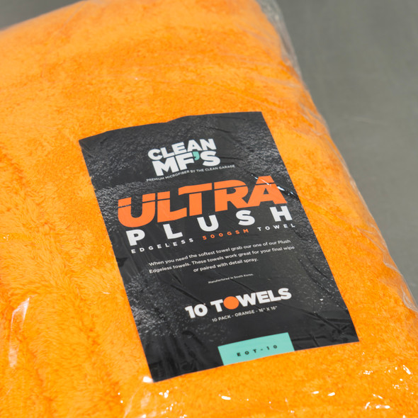 TCG Ultra Plush Edgeless 500 GSM Microfiber Detailing Towel Orange | 10 Pack