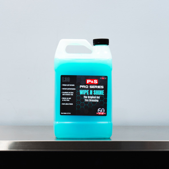 The Clean Garage | P&S Wipe N Shine Tire Dressing Gel 1 Gallon | Apply Wet or Dry