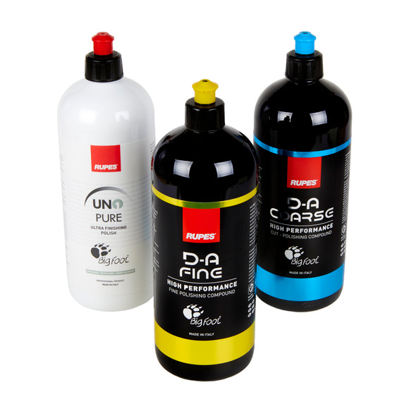 Clean Garage Rupes New DA System Combo Kit | 3 1 Liter Bottles | Polish & Compound