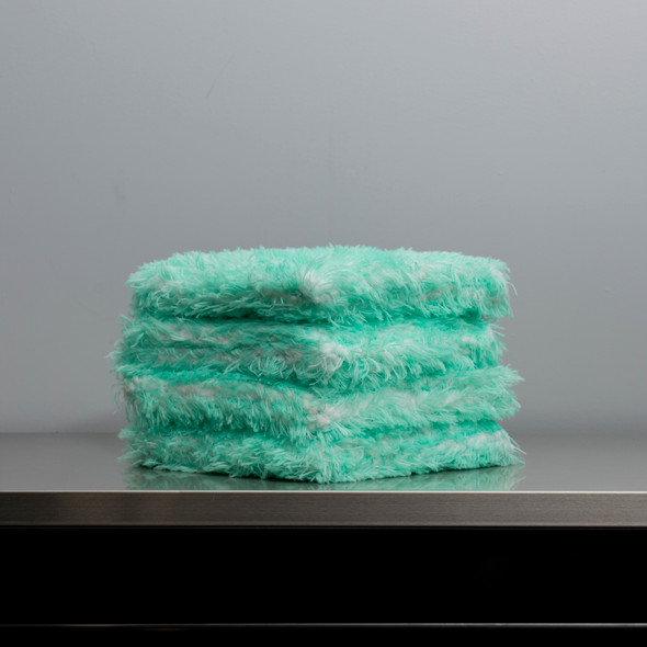 Ultra Plush Korean Microfiber Wash Pad Mint Green | 10"x10" | 4 Pack | The Clean Garage