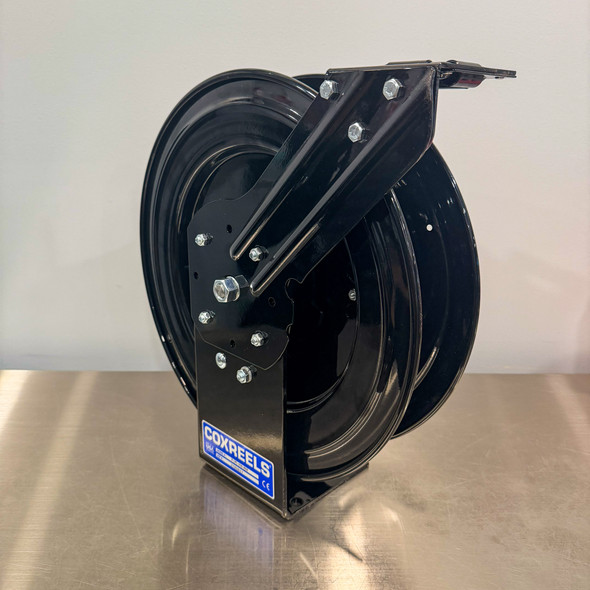 Cox Retractable Hose Reel Custom Black | For 3/8" Air or Pressure Washer Hose 50'