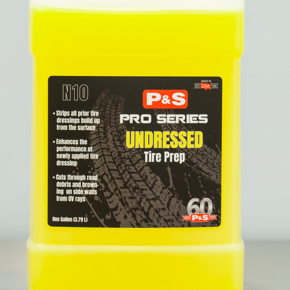 P&S Undressed Tire Prep 1 Gallon | Super Whitewall and All Tire Cleaner