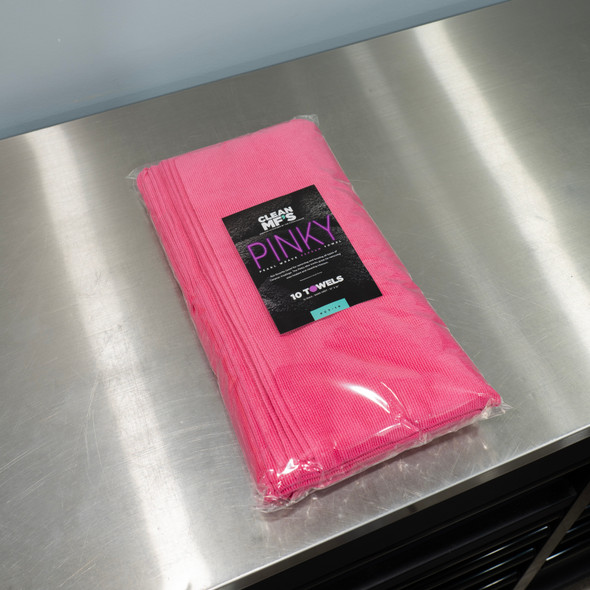 Clean Garage Pinky Edgeless Pearl Weave Microfiber Coating Polishing Towels | 10 Pack