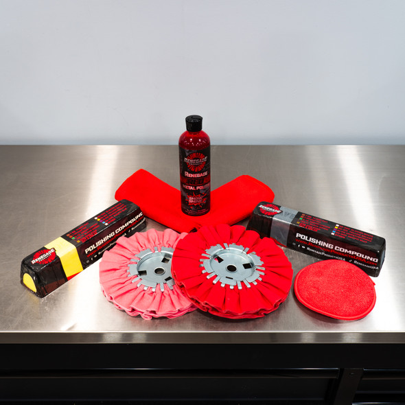 Renegade Products Lifted Truck & Forged Wheel Metal Polishing & Detailing Complete Kit Complete with Metal Polishing Products, Spray Wax, Rubber Vinyl