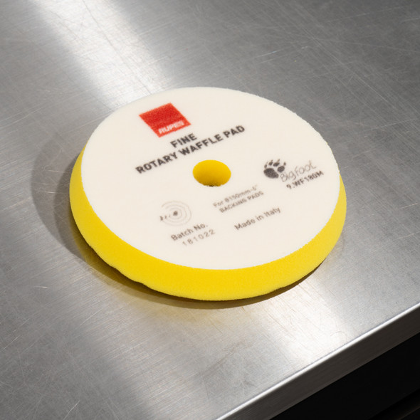 Rupes Rotary Waffle Foam Pad Yellow Fine 6.5" | For 6" Backing Plate