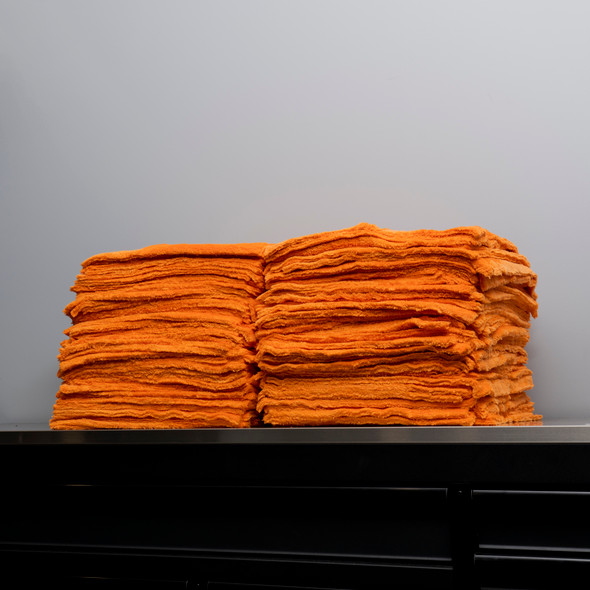 Ultra Plush Edgeless 500 GSM Microfiber Towel Orange | Full Case 100 |  The Clean Garage
