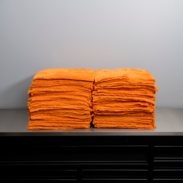 The Clean Garage Ultra Plush Edgeless 500 GSM Microfiber Towel Orange | Full Case 120 | Save 10% In Cart