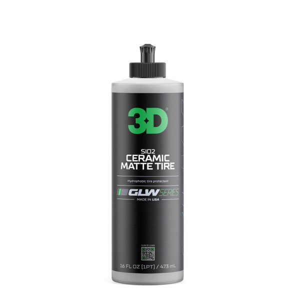 3D GLW Series SI02 Ceramic Matte Tire 16oz | Satin Tire Dressing | The Clean Garage