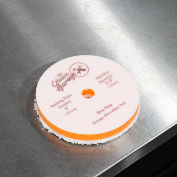 Clean Garage Orange Microfiber One Step Pad | For 5" Backing Plate