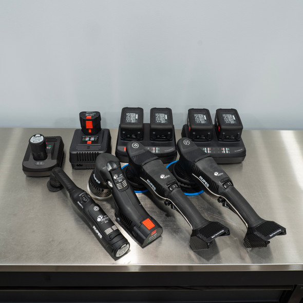 The Clean Garage Ultimate RUPES iBrid Cordless Polisher Kit | 4 Polishers 8 Batteries