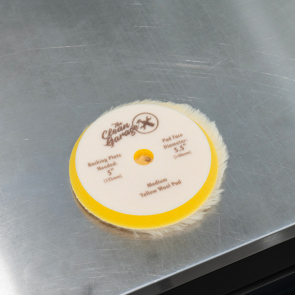 The Clean Garage Yellow Medium DA Wool Pad | For 5" Backing Plate The Clean Garage Yellow Medium DA Wool Pad | For 5" Backing Plate