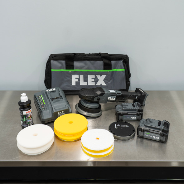 The Clean Garage Flex 24V Cordless Gear Driven Polisher Kit 8mm 
