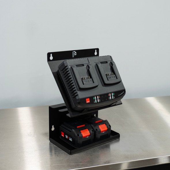 Poka Premium Wall Mount Holder for Batteries and Charger | The Clean Garage