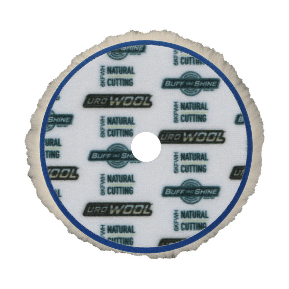 6" Buff and Shine Uro-Wool Pad with Blueberry Foam Interface | Heavy Cutting