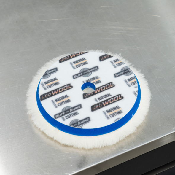 6" Buff and Shine Uro-Wool Pad with Blueberry Foam Interface | Heavy Cutting