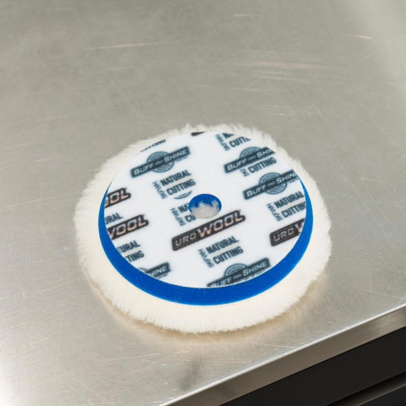 5" Buff and Shine Uro-Wool Pad with Blueberry Foam Interface | Heavy Cutting