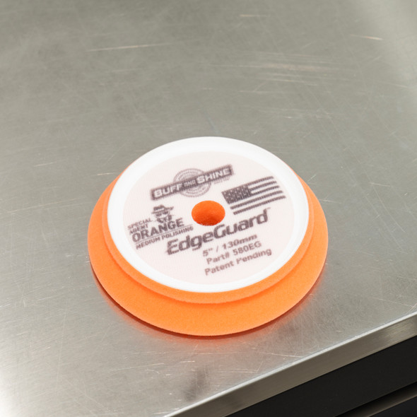 5" Buff and Shine EdgeGuard Agent Orange Foam Pad | Medium Polishing
