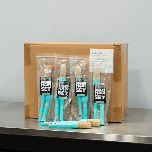 The Clean Garage Boars Hair Detailing Brush Set Mint | Full Case 90 Sets | Save 10% In Cart