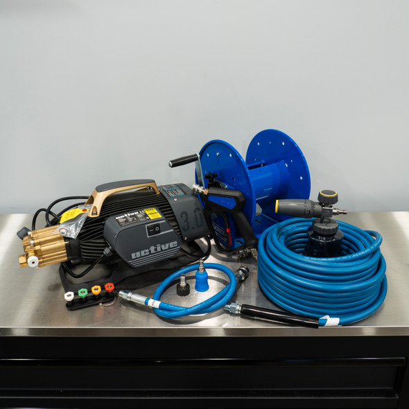 The Clean Garage Active 3.0 Pressure Washer | Premium Wall Mount Detailing Package