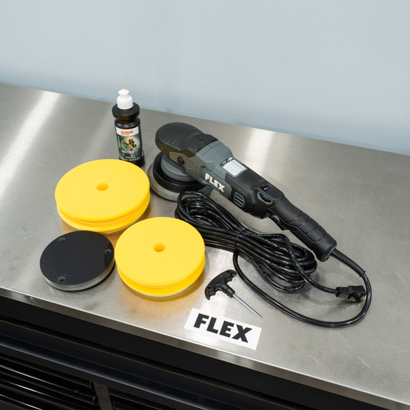 Flex 3401 Polisher Kit 1 | FC3401 Brushless Gear Driven | 5" & 6"BP Pads Polish | The Clean Garage