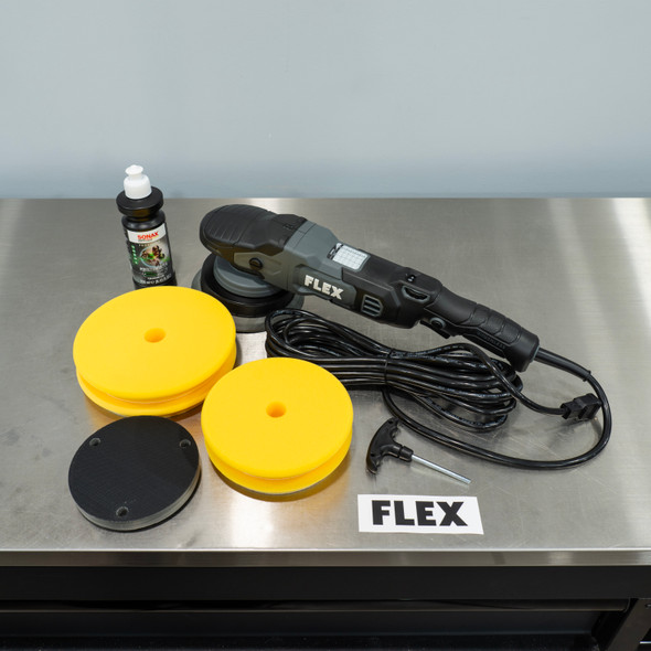 The Clean Garage Flex 3401 Polisher Kit 1 | FC3401 Brushless Gear Driven | 5" & 6"BP Pads Polish