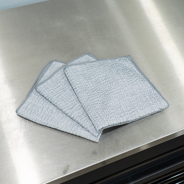 The Rag Company Wrinkle Glass Towel | 3 Pack | Gray | The Clean Garage