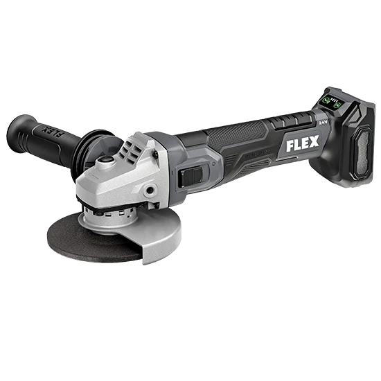 Flex 24v Cordless 5" Angle Grinder Kit | 5.0 Ah Battery & Rapid Charger | The Clean Garage