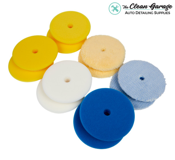 The Clean Garage Rupes Polishing Pad Kit | 12 Pads for 5" Backing Plate | DA Foam Wool