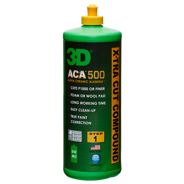 The Clean Garage 3D ACA 500 X-Tra Cut Compound 32oz | Heavy Cutting Body Shop Safe