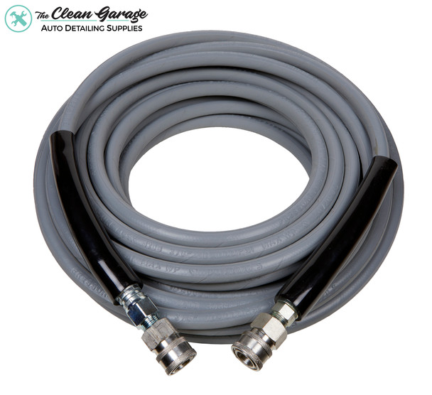 The Clean Garage 50' Kobrajet Pressure Washer Hose Gray | 50 Foot | Add Quick Connects