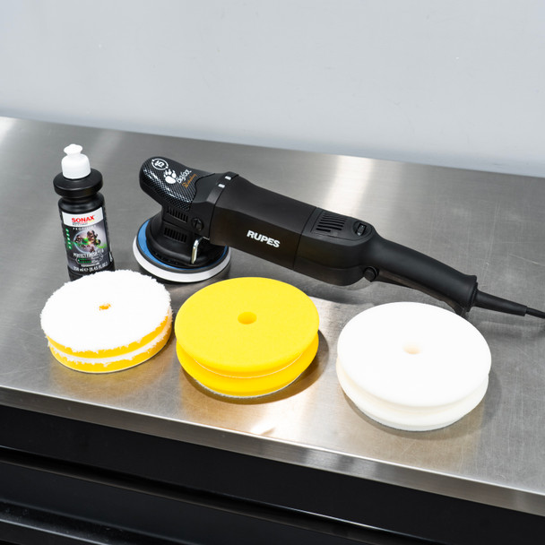 Rupes LHR15 ES Polisher Kit 1 | Perfect Finish Polish and 6 Pads Combo | The Clean Garage