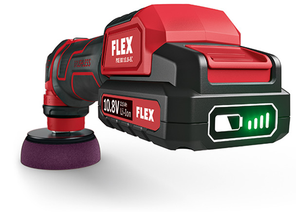 Flex PXE 80 Cordless Mini Nano Polisher Kit | 2 Batteries Polish and Pads