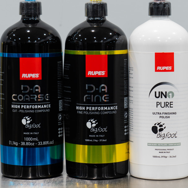 Rupes New DA System Combo Kit | 3 1 Liter Bottles | Polish & Compound