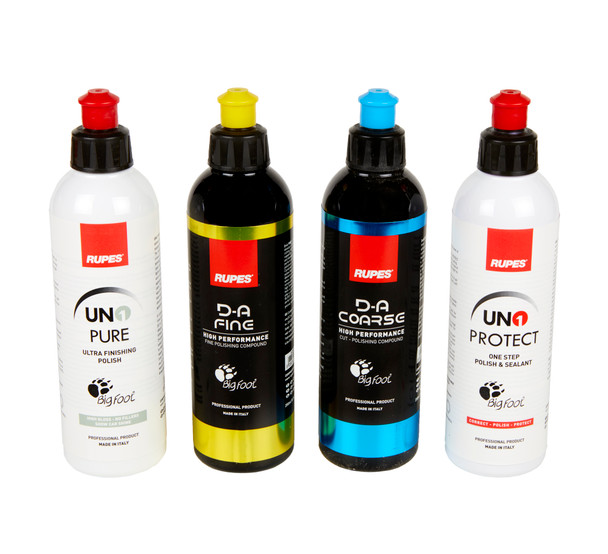 Clean Garage Rupes New DA System Combo Kit | 4 250ml Bottles | Polish & Compound
