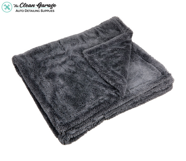 The Clean Garage Dual Sided Twist Loop XL Drying Towel 1400gsm Gray | 35" x 30" 