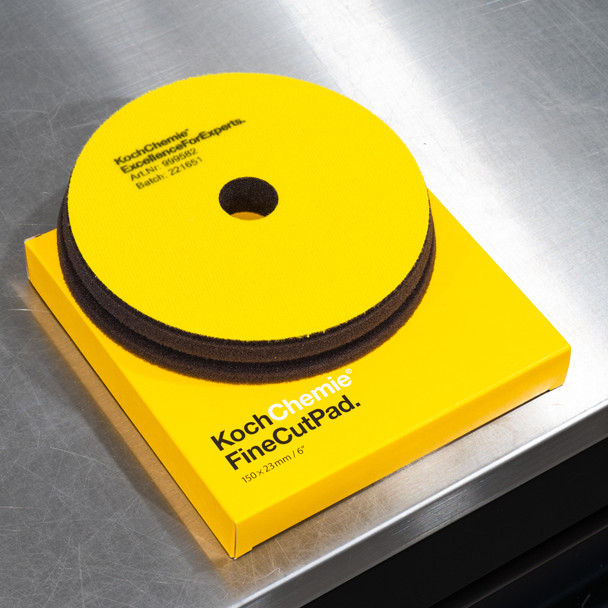 6" Koch Chemie Fine Cut Pad | Yellow Foam Medium Polishing