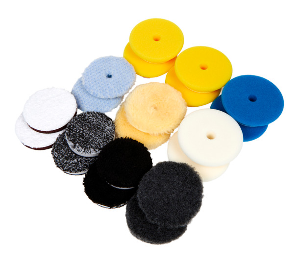 Clean Garage Ultimate Polishing Pad Kit | 20 Pads for 3" Backing Plate | DA