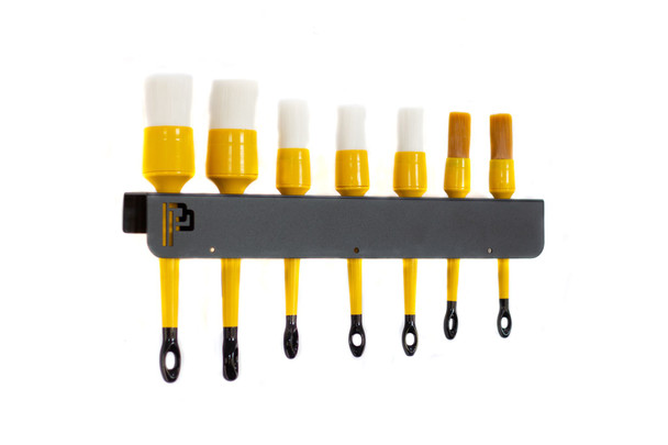 Clean Garage Poka Premium Wall Mount Detail Brush Holder | Blank | 7 Brushes 15.75"