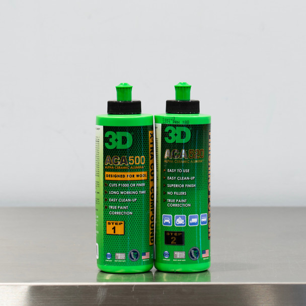 The Clean Garage 3D ACA 500 & 520 Combo 8oz | Body Shop Safe Compound & Polish