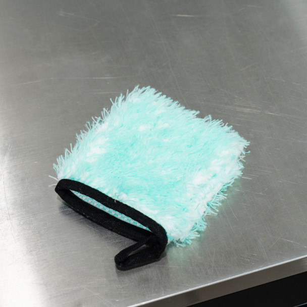 The Clean Garage | Mini Ultra Plush Microfiber Wheel Wash Mitt Mint Green | 6" x 6"