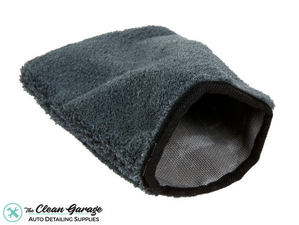 The Clean Garage Interior Scrubbing and Cleaning Mitt Gray Microfiber | 9" x 6"